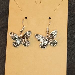 Silver butterfly earrings